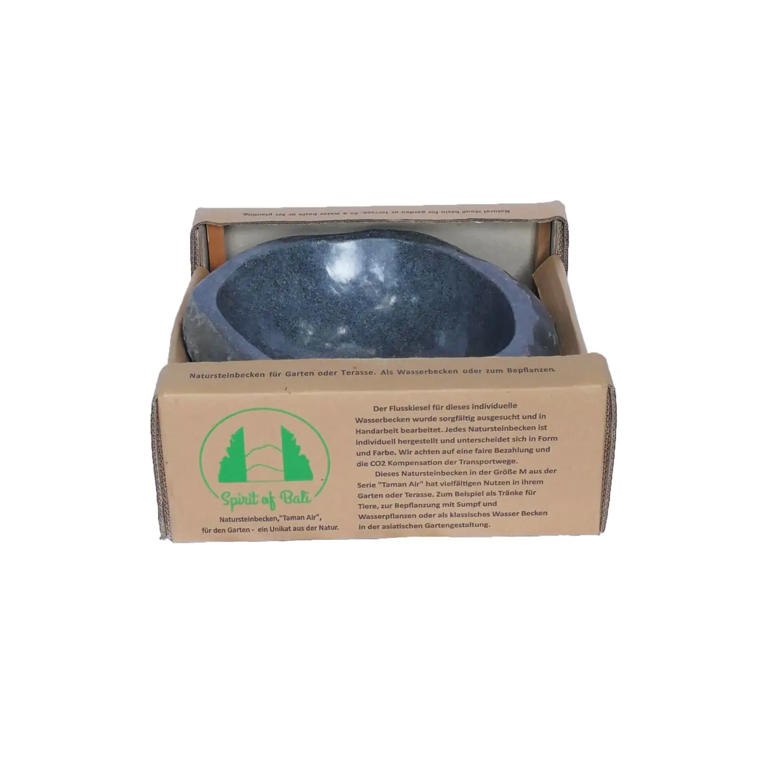  Product image 2 of the product “Water basin made of river stone. Model 3, approx. 34 x 38 x 15 cm height. ”